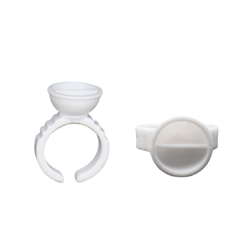 100/Pack Grafting False Eyelashes Glue Holder Tattoo Ring Plant False Eyelashes Plastic Ring Cup Separated Pigment