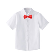 男童涤棉短袖白衬衫夏季薄款宝宝休闲儿童白衬衣小学生表演服校服