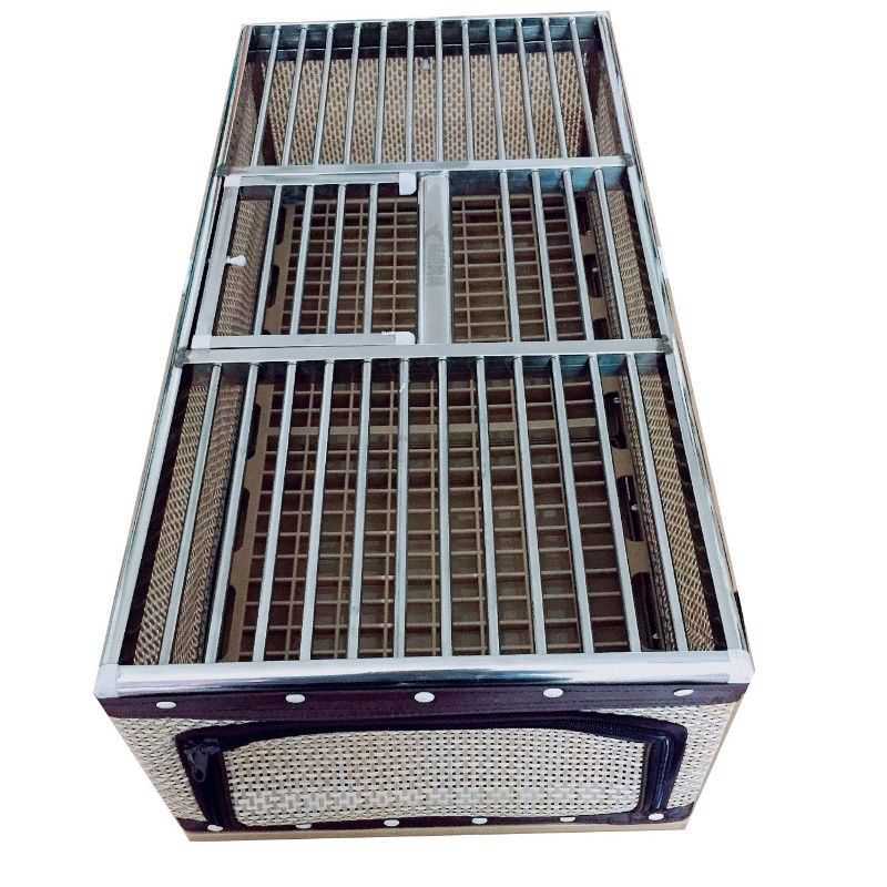 厂家直发鸽子用品鸽具赛鸽不锈钢训放笼放飞笼折叠藤笼信鸽集鸽笼