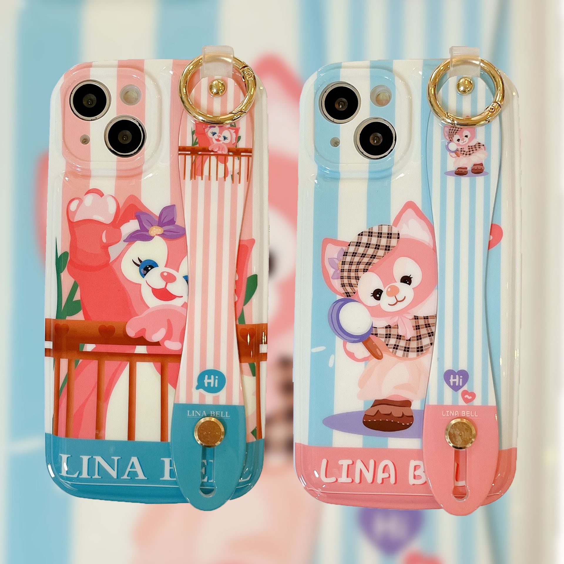 ins卡通图案13promax气囊腕带手机壳xsmax适用可爱少女11/12pro软