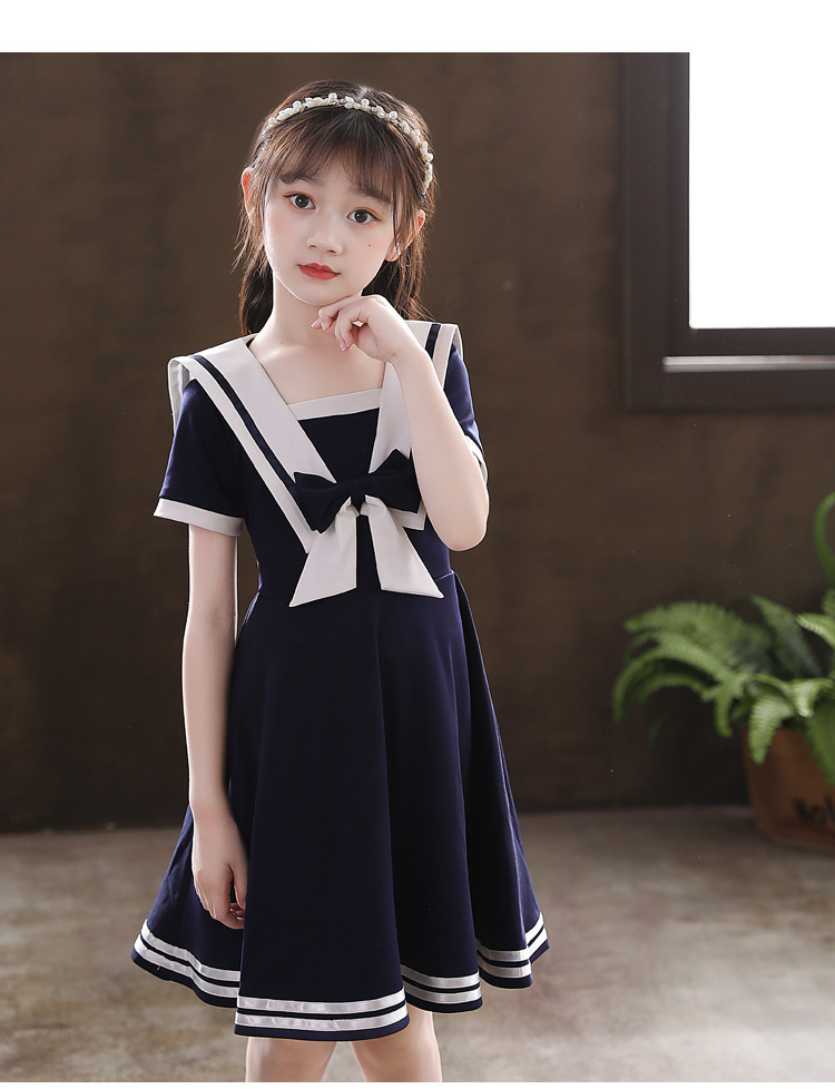 女童连衣裙学院风小女孩裙子3-13岁可穿学生装2021年夏季新款时尚