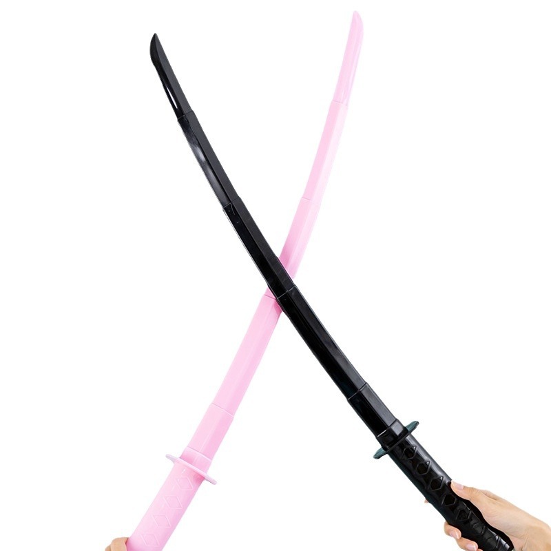 Plastic Retractable Samurai Sword 3D Printing Gravity Sword Black Powder Sword Net Red Simulation Sword Weapon Retractable Sword