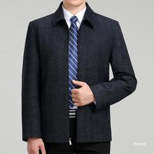 品牌男士羊绒夹克中老年商务休闲茄克免烫公务员羊毛爸爸外套