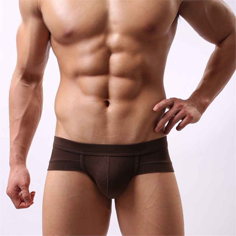1 Piece Men's Triangle Underwear Sexy Concave-Convex Big Modal Cotton Sports Briefs Men's Low Waist