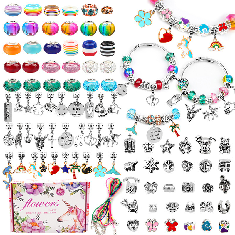 Amazon Is Dedicated to 1.75cm Box High Children's DIY Bracelet Set Unicorn Cute Jewelry Panjia Beads