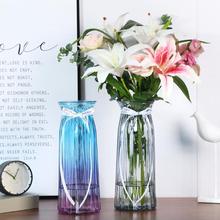 醒花桶玻璃花瓶加厚客厅插花摆件水培百合花瓶欧式大号透明花器