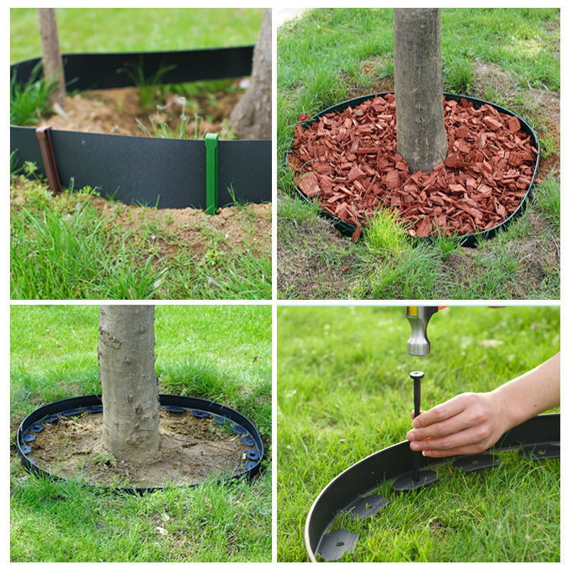 绿化草石隔离带新款加厚l形草石隔离带挡土板围树圈隔草带隔草板