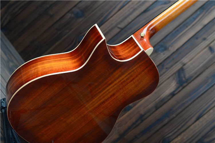 厂家民谣吉他批发云杉单板相思木亮光尖角面单40寸入门进阶jita