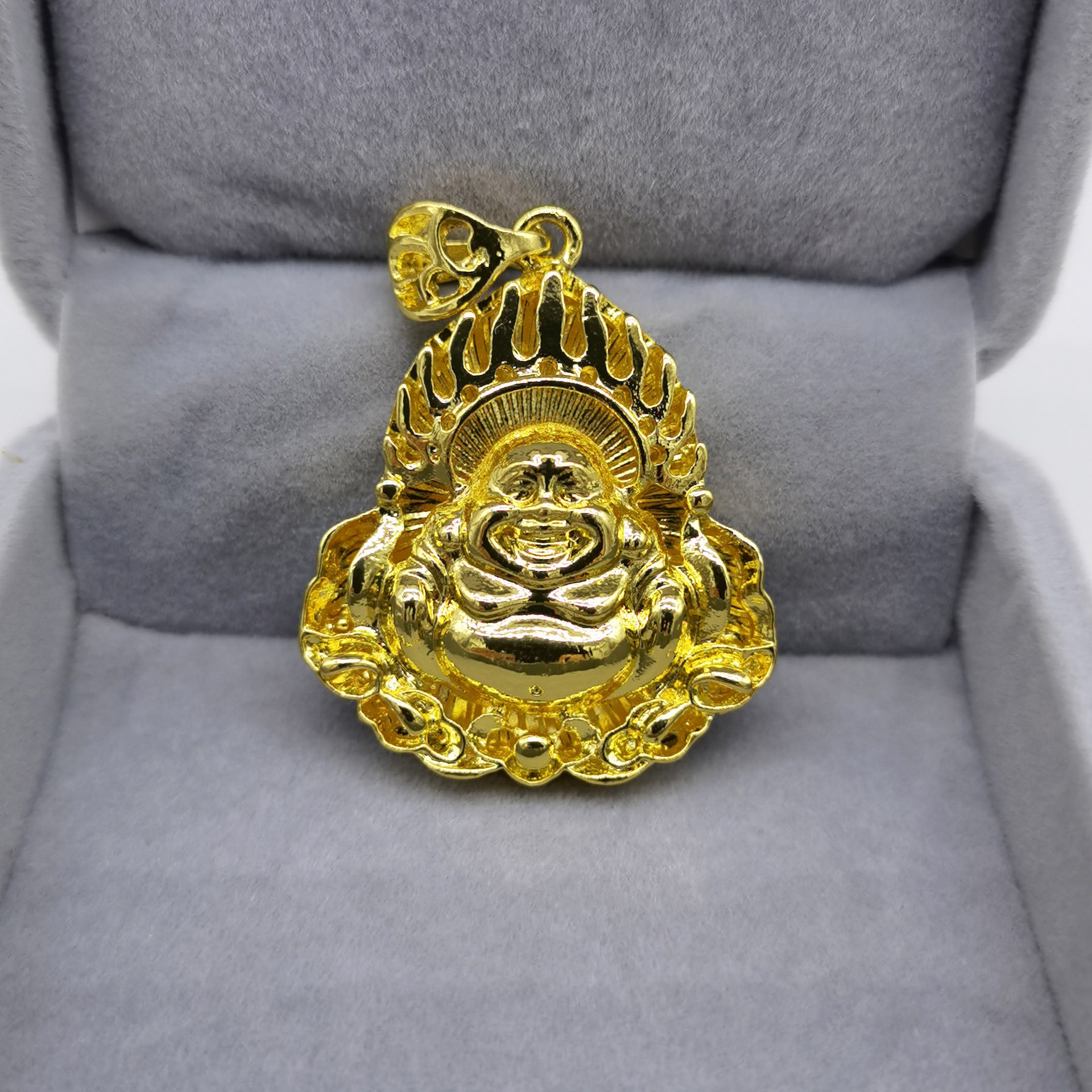 直播供应链越南沙金火焰观音弥勒佛吊坠男女款仿金项链土豪金饰品