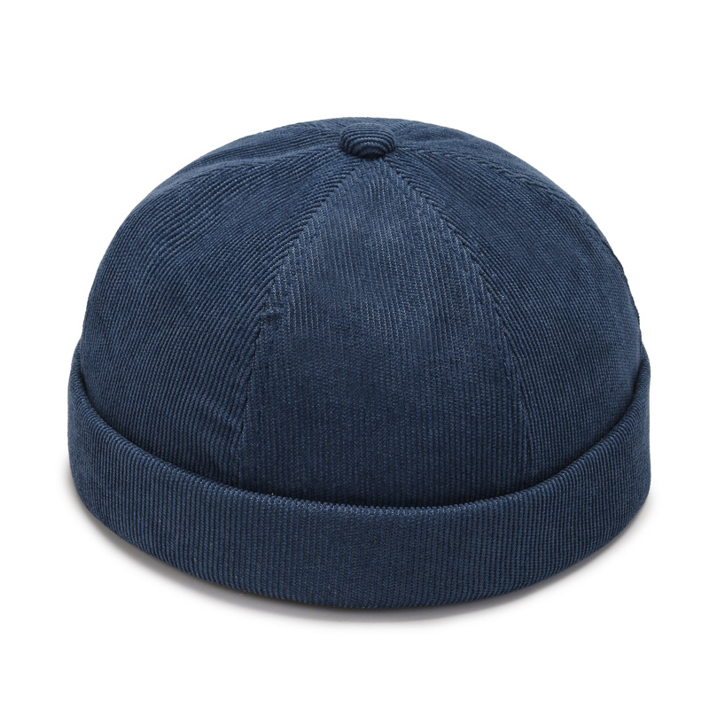 New Hat Trendy Skullcap Japanese Style No Brim Chinese Landlord Hat Women's Spring and Autumn Retro Hip Hop Hat Fashion round Cap Casual