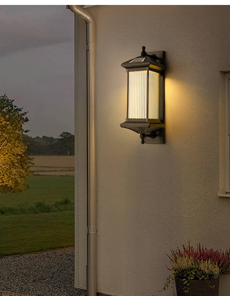 太阳能壁灯中式复古室外灯户外壁灯豪华别墅门口灯阳台灯景观灯
