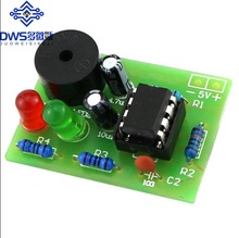 (散件)NE555多谐振荡器套件 NE555P无稳态电路 双闪灯 电子DIY制