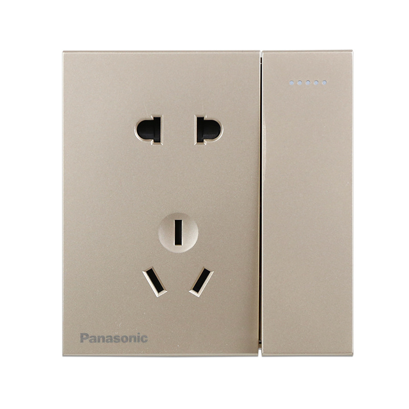 松下开关插座致承系列金色一开五孔全屋套餐86型家用16a空调插