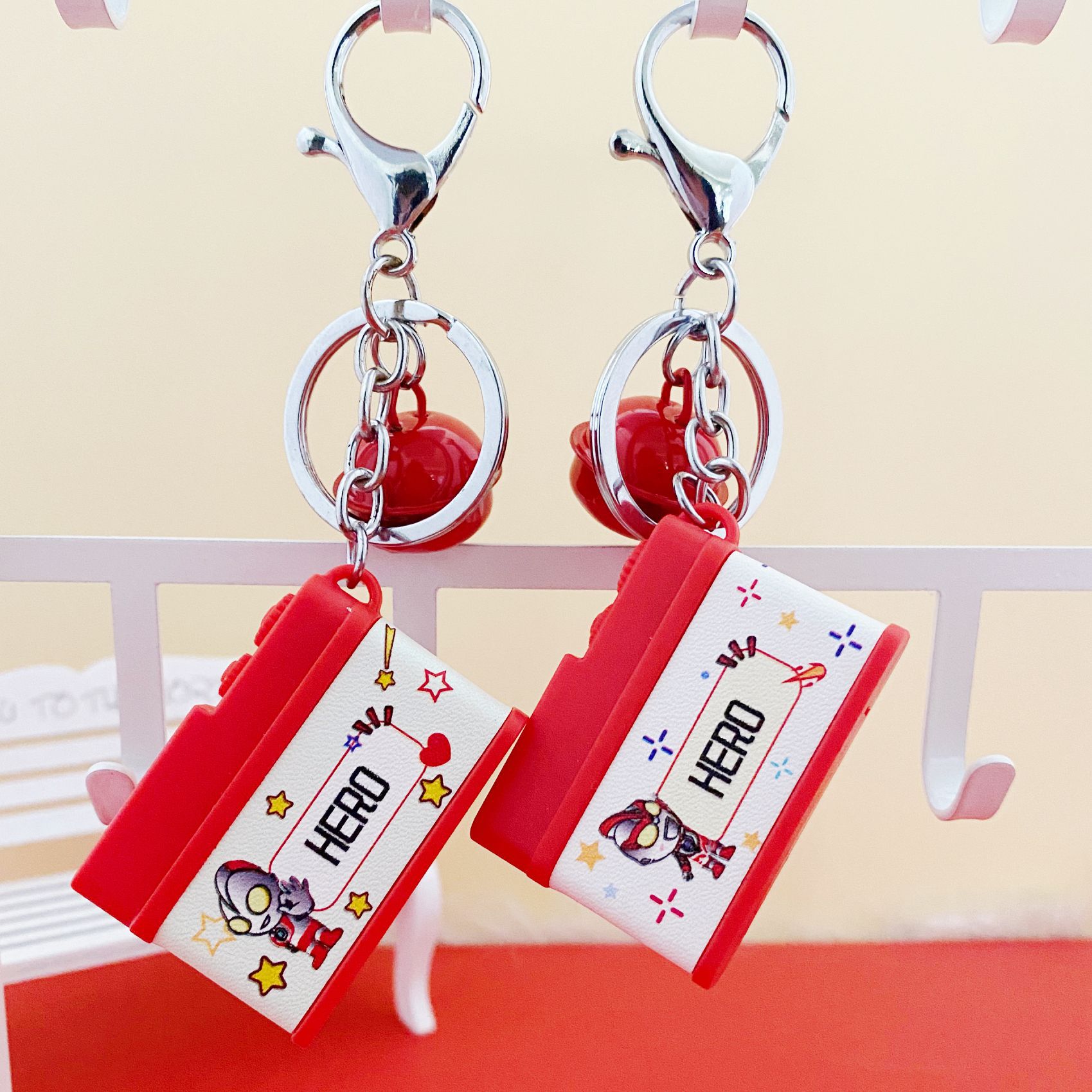 一代奥特英雄相机钥匙扣 咔咔响发声发光挂件 男女儿童箱包饰品