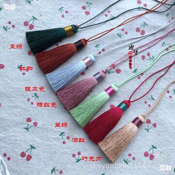 纯手工制作冰丝亮光撞色小胖流苏穗子 手链项链串珠专用流苏-阿里巴巴