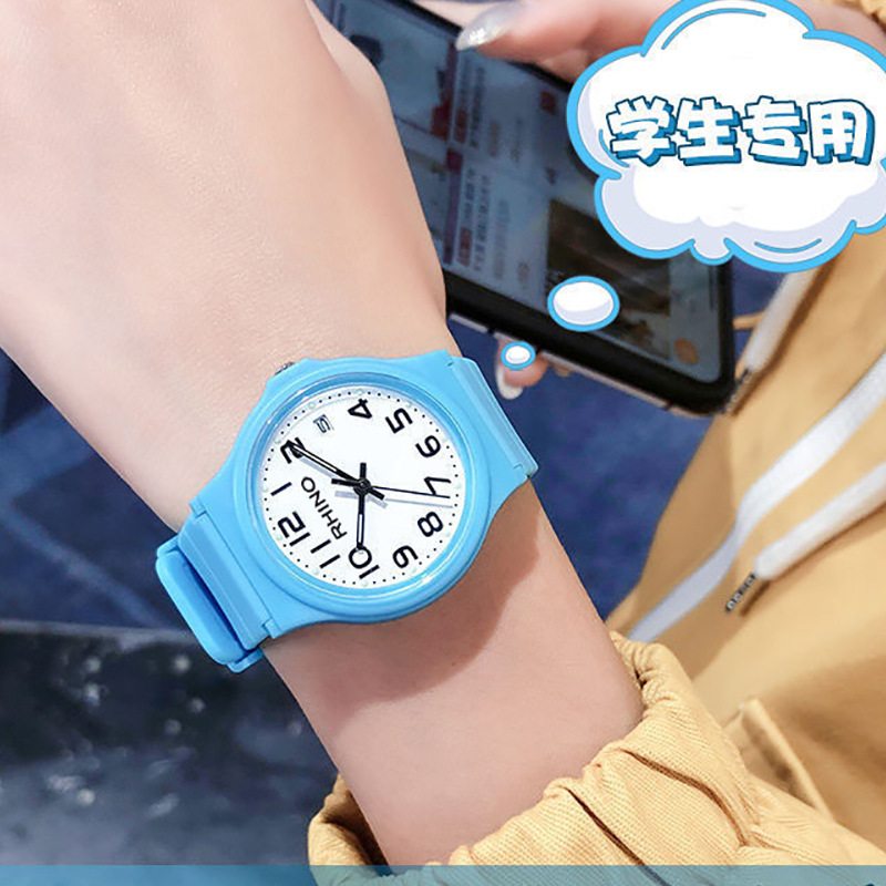 Student Exam Available Electronic Watch Children Teenagers Waterproof Band Calendar Luminous Quartz Watch Men and Women Same Style