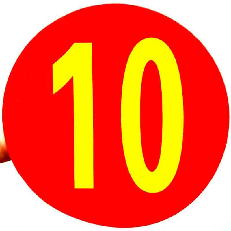 10cm圆防水防油数字不干胶标签餐桌号楼层号网吧编号活动号码贴纸