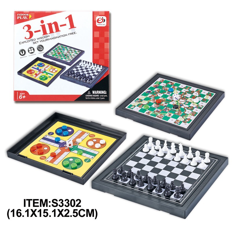 Children's All-in-One Chessboard Chinese Checkers Chess Snakes & Ladders Aeroplane Chess Chess Parent-Child Interaction Toys