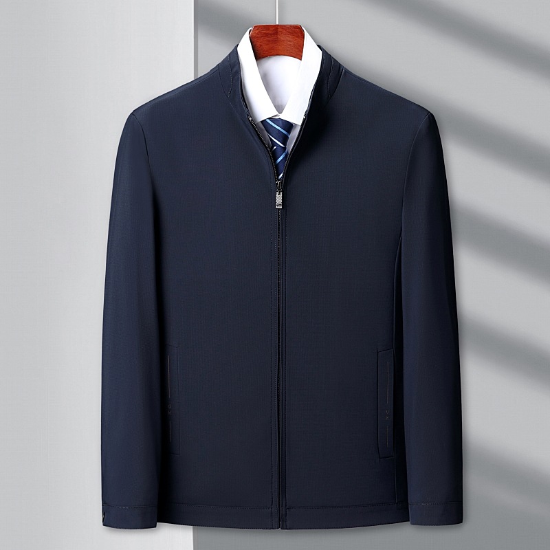 正品牌2024春秋新款立领夹克男式薄款中年茄克外套男士休闲男装