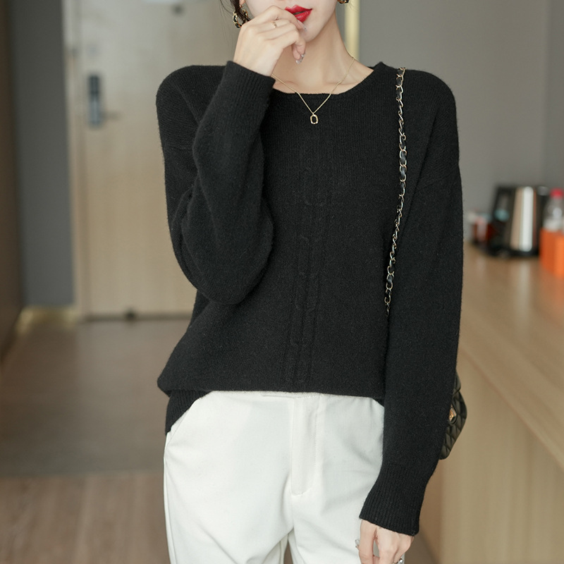 23秋冬新款纯山羊绒衫女加厚打底毛衣2023新款圆领套头针织羊毛衫