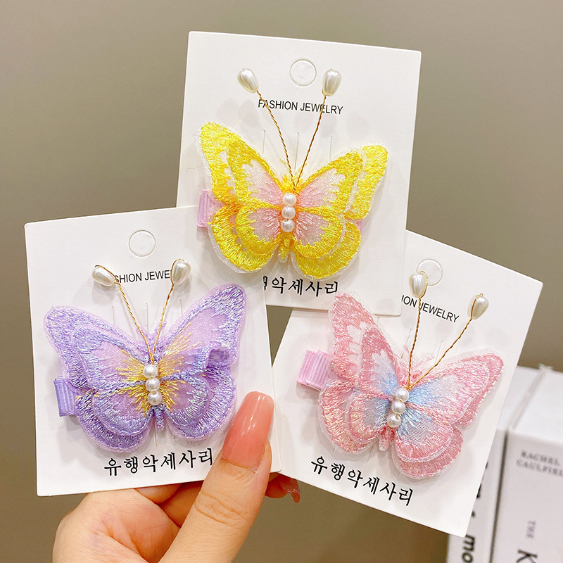 Fairy Butterfly Small Hairclip Child Girl Side Hairpin Clip Hair Accessories Summer Little Girl Hair Accessories Headdress Clip