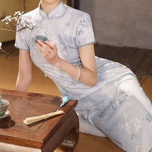新中式旗袍2023年改良夏季年轻少女素雅气质苏式国风复古修身日常