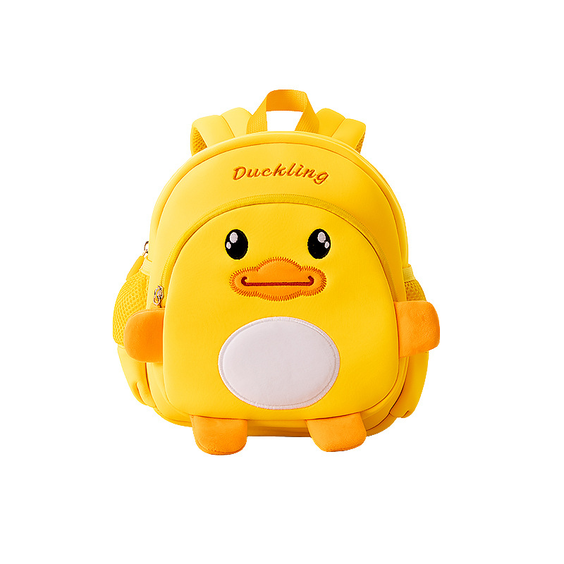 Kindergarten Girls' Yellow Duck Schoolbag 1-3-6 Years Old Cartoon Backpack Traction Anti-Lost Breathable Children Backpack