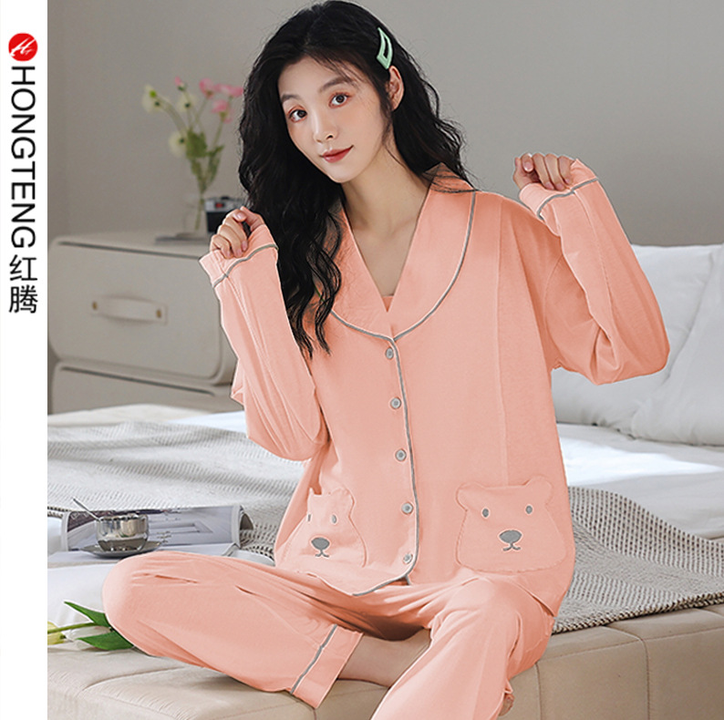 2023 autumn cotton confinement clothing center maternity postpartum autumn and winter sweat-absorbent nursing pajamas home wear gift box