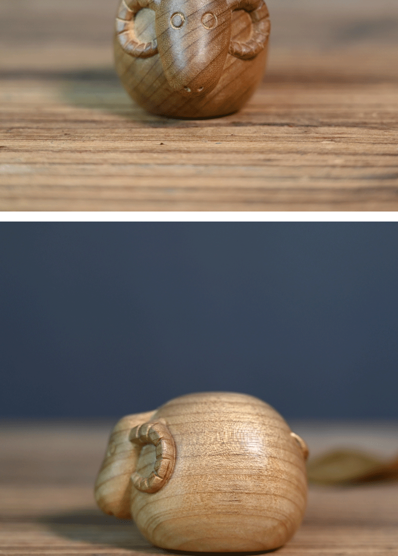 金丝楠木羊木雕刻客厅实木摆件汽车装饰摆件文玩手把玩木质工艺品