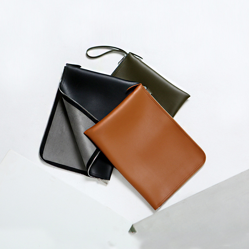 New Men's Fashion Multi-Color Handbag Men's Casual Business Zipper Bag Clutch Mobile Phone Storage Bag Men