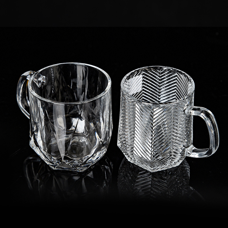 Household Household Restaurant Milk with Handle Coffee Cup Transparent Glass Tea Brewing Water Cup Glass Mug Handle Wholesale