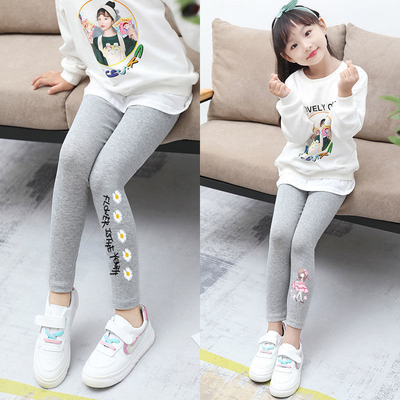 女童打底裤春秋款外穿薄款中大儿童装弹力长裤子小女孩打底裤洋气