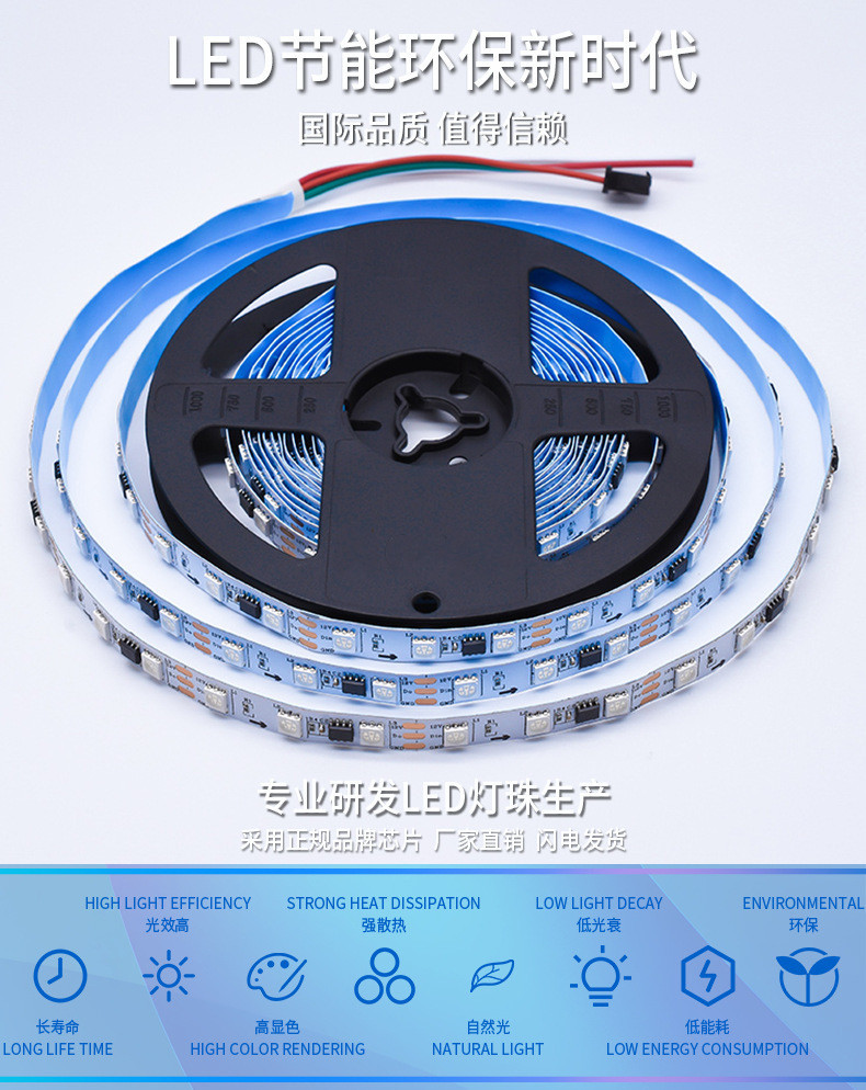 led全彩软灯带 gs1903sm167703-5050-30外置ic可编程led幻彩灯带