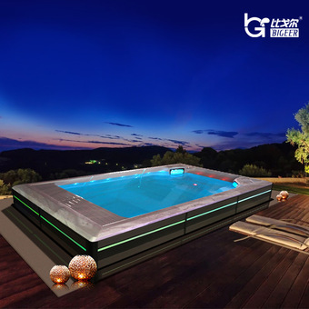 家用亚克力拼装泳池别墅庭院健身房恒温冲浪按摩无边际游泳池