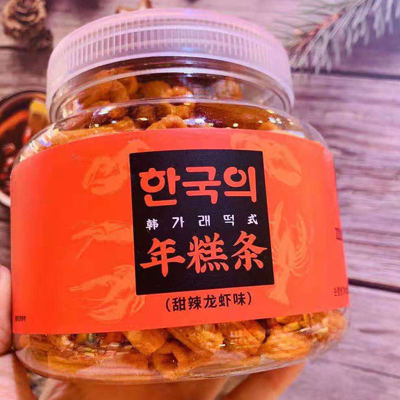 韩式年糕条180g 蜜汁烤肉甜辣龙虾味休闲小吃零食膨化厂家批发