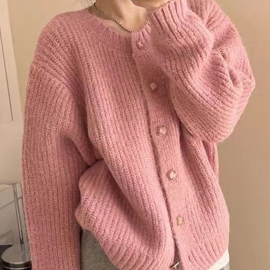 初蕴慵懒风毛衣外套女秋冬新款温柔系穿搭小香风加厚针织开衫外穿