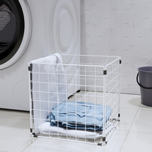 EAO4洗衣间厕所家用铁艺组合脏衣服收纳框放置衣服的脏衣篓衣物整