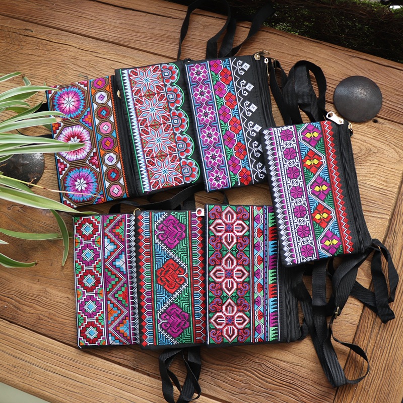 新款民族风十字绣钱包双拉斜挎包单肩绣花包女包民族风包包批发