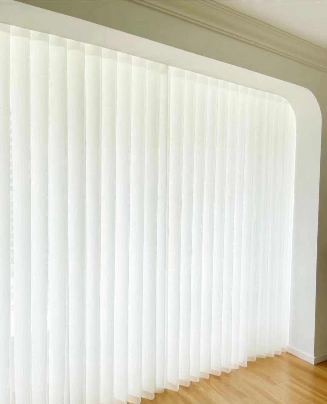 竖百叶纱窗帘梦幻纱帘梦幻垂直窗帘客厅落地窗阳台梦幻手电动垂直