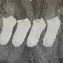 白色袜子女士短袜日系可爱卡特布标低帮时尚简约船袜春夏薄款袜子