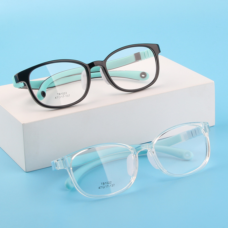 新款硅胶儿童眼镜tr眼镜6-12岁青少年学习护目近视工厂批发tb1022