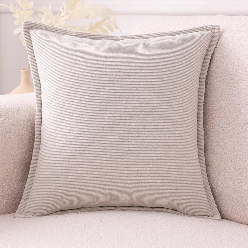 Nordic Style Modern Simple Corduroy Edge Pressing Pillow Cover Couch Pillow Waist Pillow Bedroom Bedside Cushion Wholesale