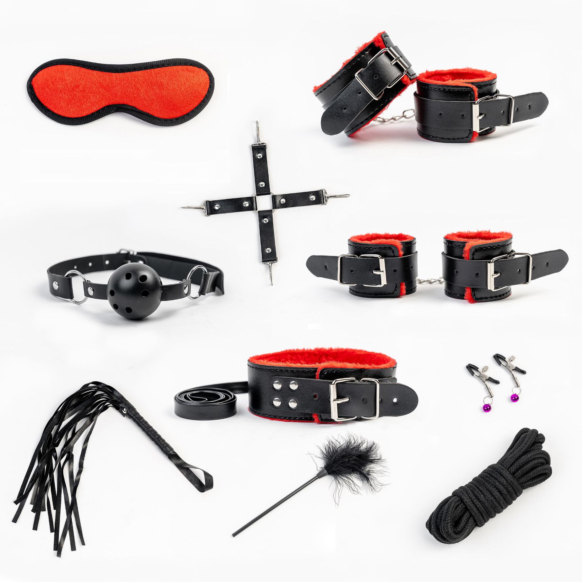 调情趣用品sm捆绑共用手铐玩具毛绒十件套夫妻变态调教款工具道具