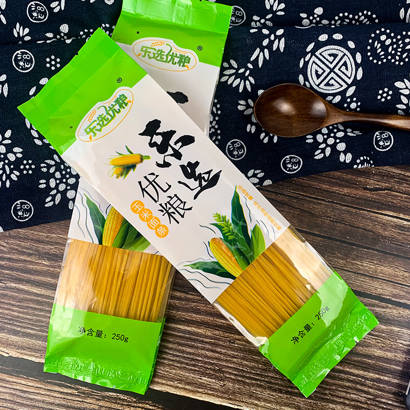 乐选玉米面条批发250g粗粮细作牛筋面玉米挂面早餐速食  代发