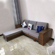 实木沙发小户型现代简约布艺沙发木质冬夏两用新中式客厅沙发组合
