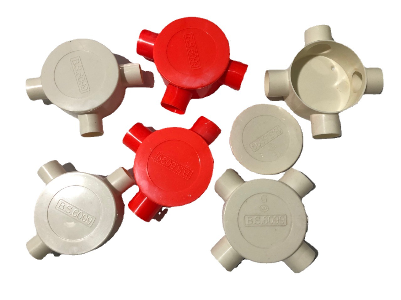 pvc明装圆三通圆四通16 20明装司令接线盒带盖司令盒