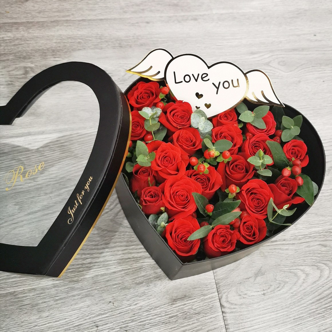 心形花盒鲜花包装礼品盒水晶套二礼品盒水果礼盒花盒情人节礼物盒