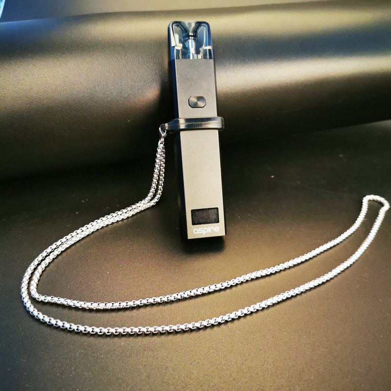 适用灵动鹦鹉螺烟杆挂脖子长金属链子aspire项链挂绳带硅胶圈挂链