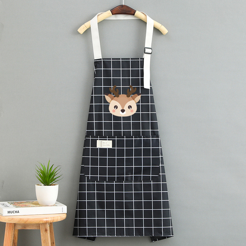 2022 New Plaid Canvas Apron Kitchen Special Anti-Dirty and Oil-Proof Two Sides with Hand Towel Apron Wholesale