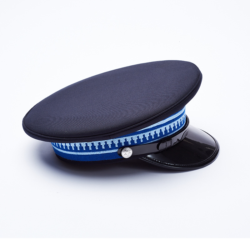 新式军帽香港大盖帽形象岗保安机长平顶大檐帽子物业售楼部